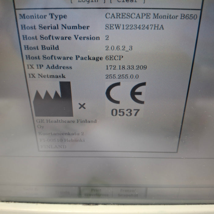 GE Healthcare GE Healthcare Carescape B650 Patient Monitor Patient Monitors reLink Medical