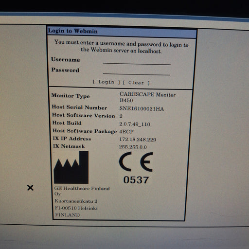 GE Healthcare GE Healthcare Carescape B450 Emergency Care Patient Monitor Patient Monitors reLink Medical