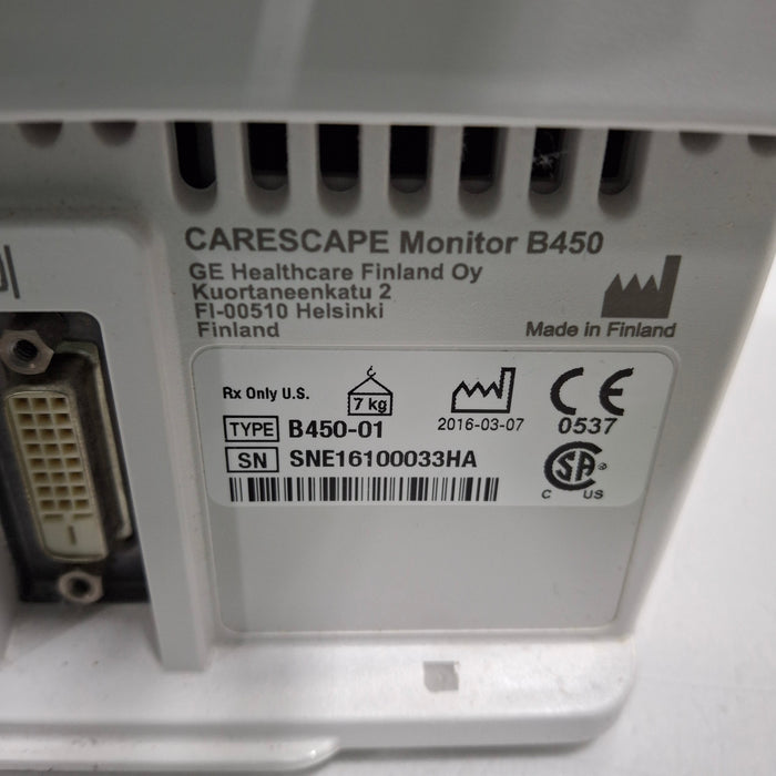 GE Healthcare GE Healthcare Carescape B450 Emergency Care Patient Monitor Patient Monitors reLink Medical