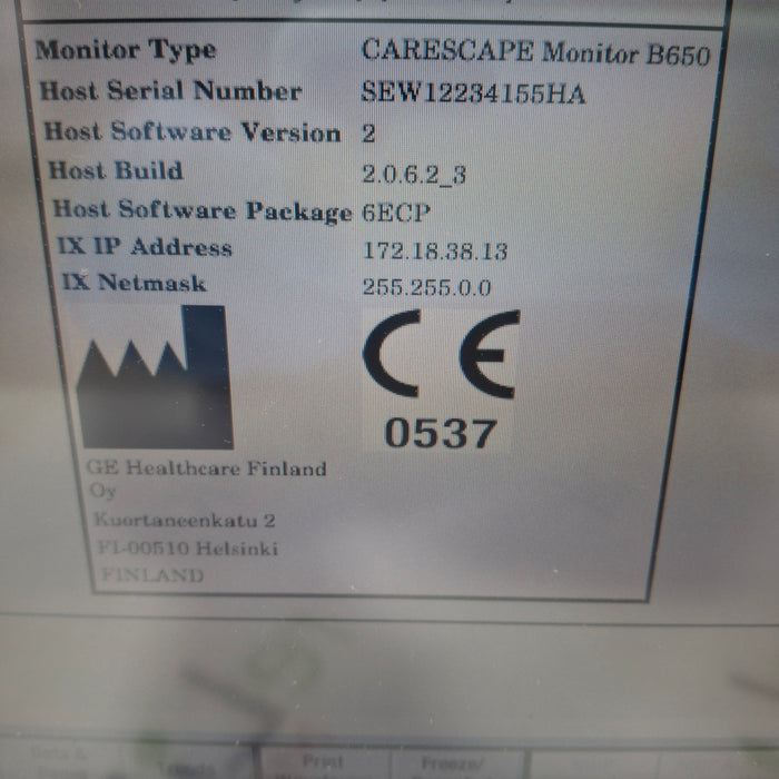 GE Healthcare GE Healthcare Carescape B650 Patient Monitor Patient Monitors reLink Medical