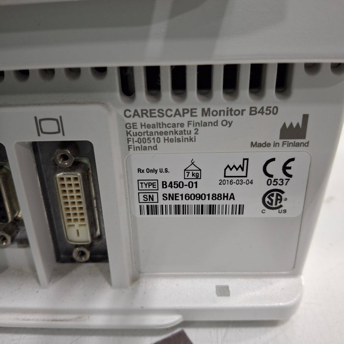 GE Healthcare GE Healthcare Carescape B450 Emergency Care Patient Monitor Patient Monitors reLink Medical