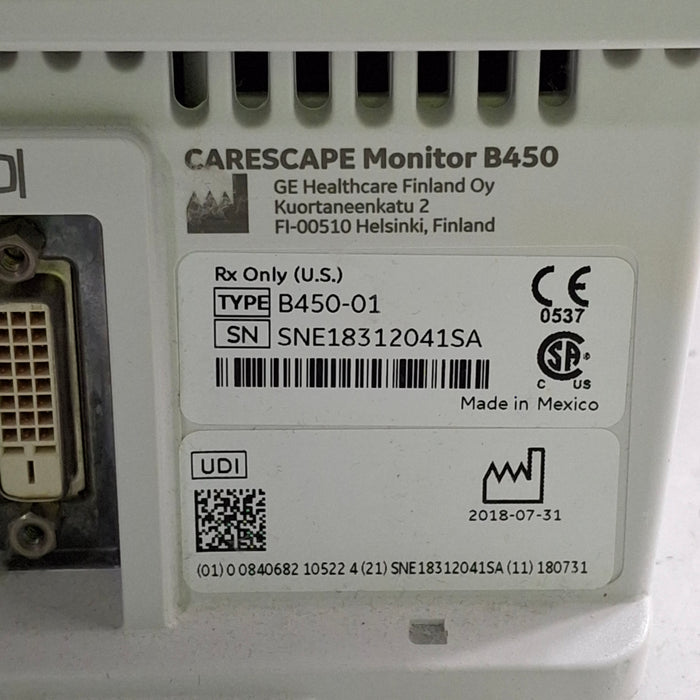 GE Healthcare GE Healthcare Carescape B450 Critical Care Patient Monitor Patient Monitors reLink Medical