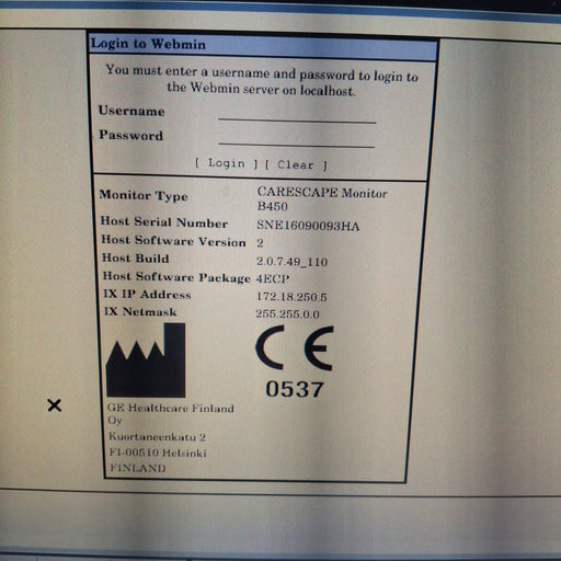 GE Healthcare GE Healthcare Carescape B450 Emergency Care Patient Monitor Patient Monitors reLink Medical