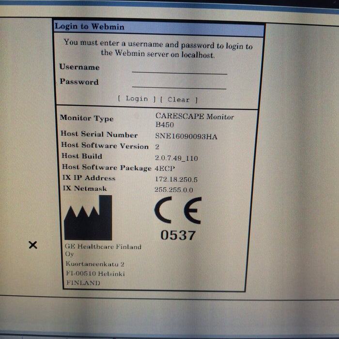 GE Healthcare GE Healthcare Carescape B450 Emergency Care Patient Monitor Patient Monitors reLink Medical