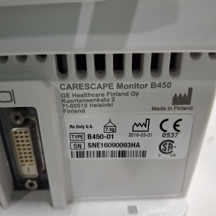 GE Healthcare GE Healthcare Carescape B450 Emergency Care Patient Monitor Patient Monitors reLink Medical