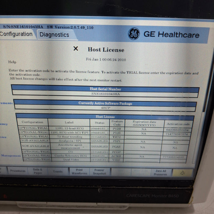 GE Healthcare Carescape B450 Patient Monitor