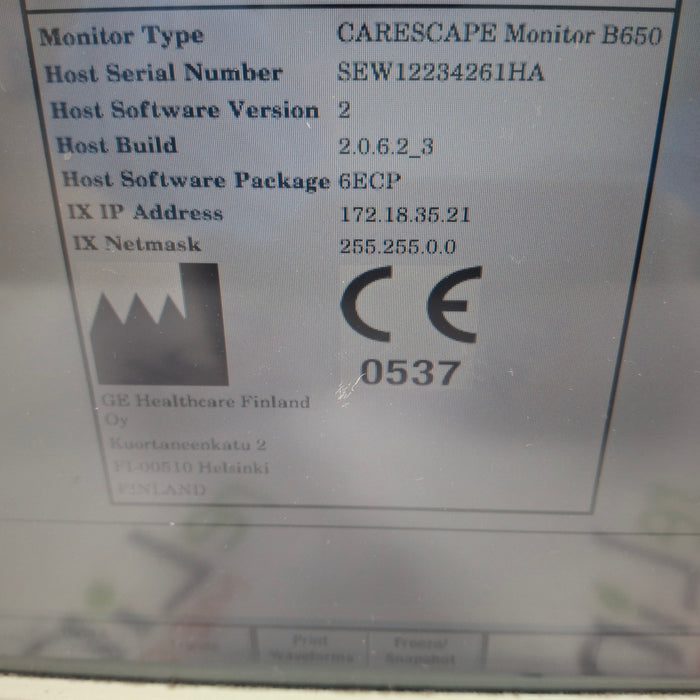 GE Healthcare GE Healthcare Carescape B650 Patient Monitor Patient Monitors reLink Medical