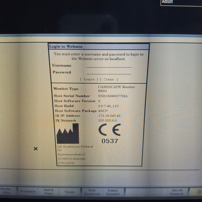GE Healthcare GE Healthcare Carescape B450 Emergency Care Patient Monitor Patient Monitors reLink Medical