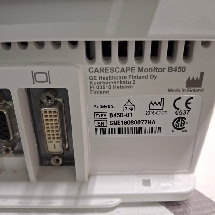 GE Healthcare GE Healthcare Carescape B450 Emergency Care Patient Monitor Patient Monitors reLink Medical
