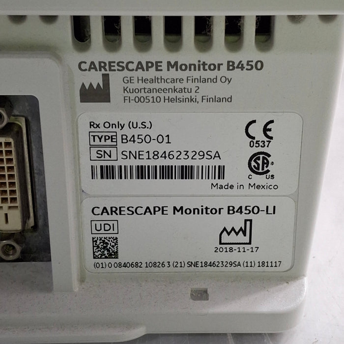 GE Healthcare GE Healthcare Carescape B450 Critical Care Patient Monitor Patient Monitors reLink Medical