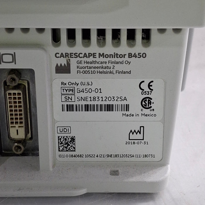 GE Healthcare GE Healthcare Carescape B450 Critical Care Patient Monitor Patient Monitors reLink Medical