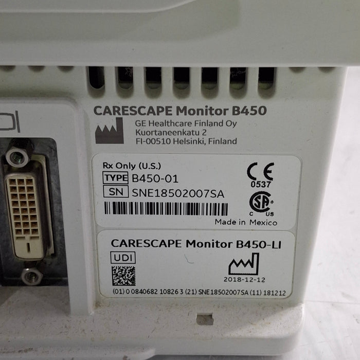 GE Healthcare GE Healthcare Carescape B450 Critical Care Patient Monitor Patient Monitors reLink Medical