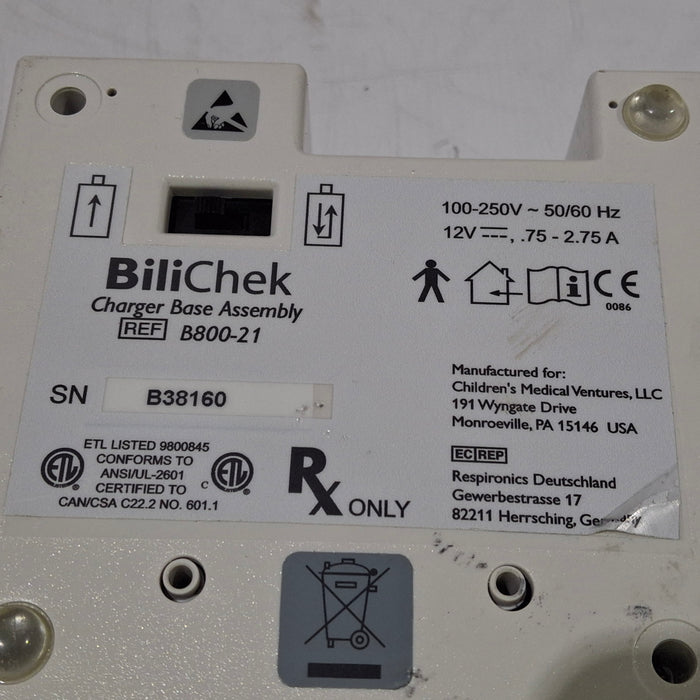 Respironics BiliChek Charger Base Assembly