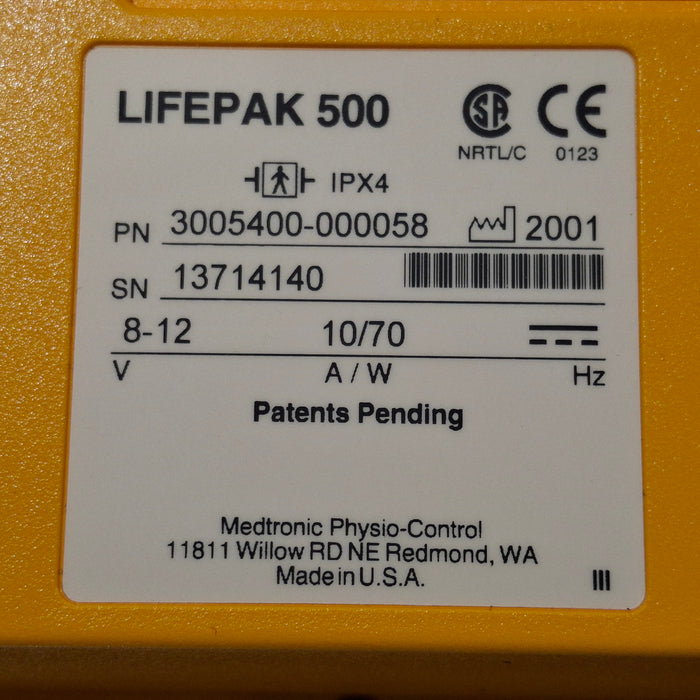 Medtronic Medtronic Physio Control LifePak 500 AED Defibrillators reLink Medical
