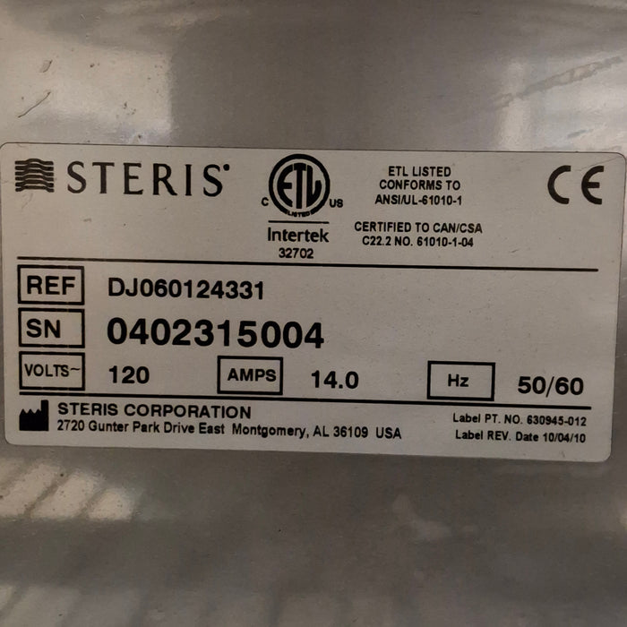 Steris Model DJ060124331 Dual Compartment Warming Cabinet