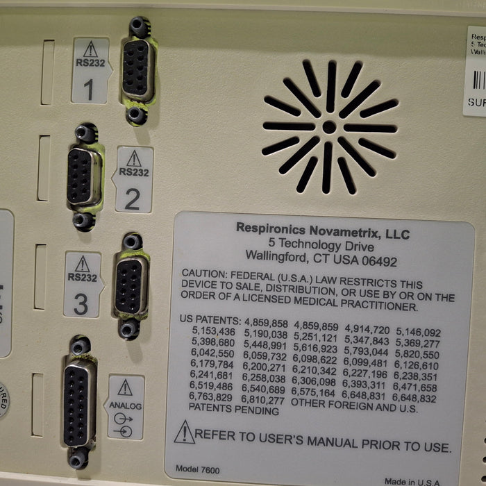 Respironics Nico 2 7600 CO2 Monitor