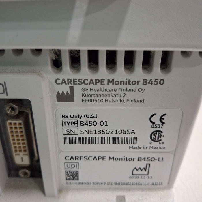 GE Healthcare GE Healthcare Carescape B450 Critical Care Patient Monitor Patient Monitors reLink Medical