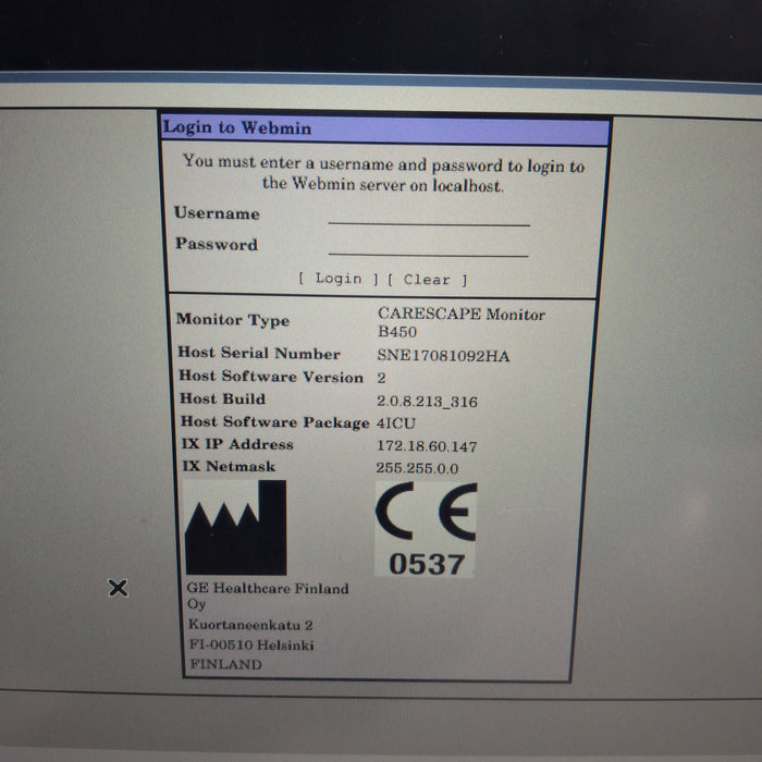 GE Healthcare Carescape B450 Patient Monitor