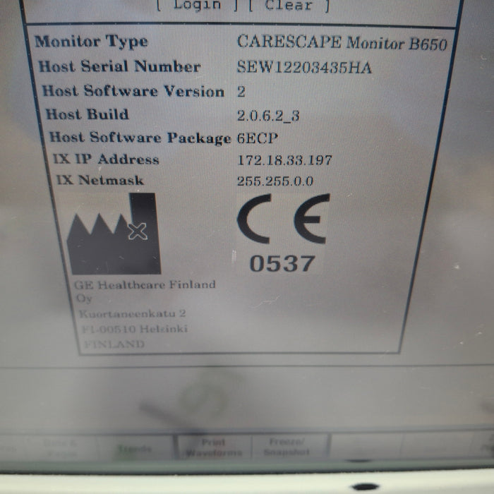 GE Healthcare GE Healthcare Carescape B650 Patient Monitor Patient Monitors reLink Medical