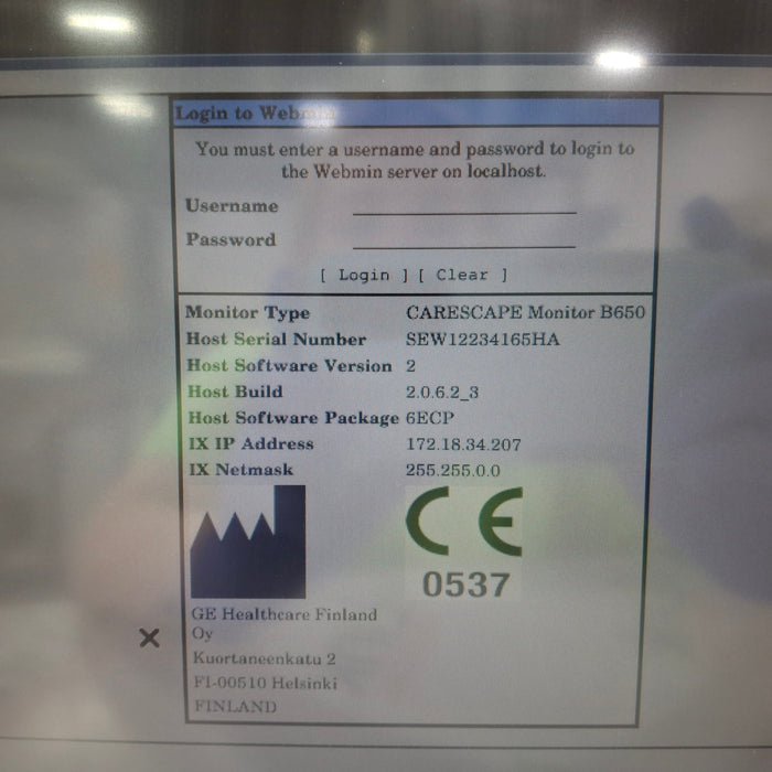 GE Healthcare Carescape B650 Patient Monitor