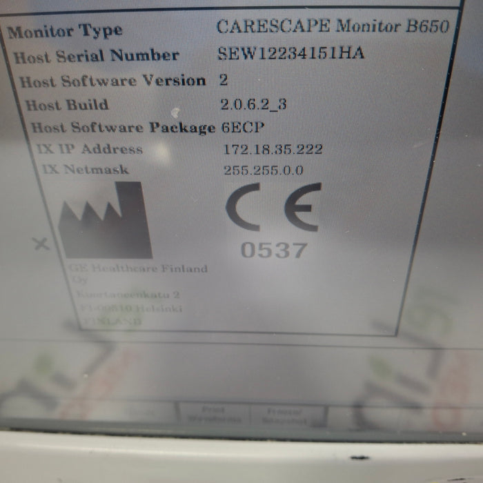 GE Healthcare GE Healthcare Carescape B650 Patient Monitor Patient Monitors reLink Medical