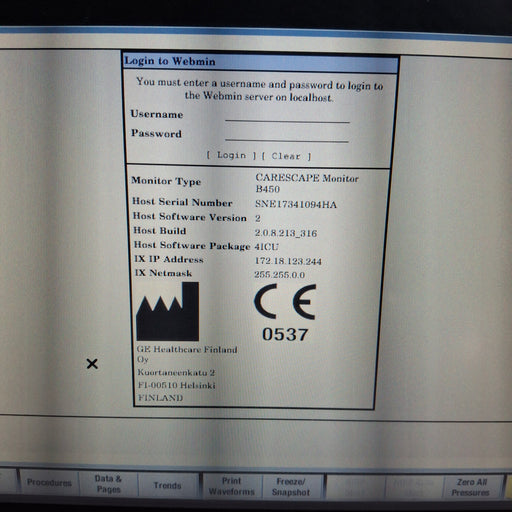 GE Healthcare GE Healthcare Carescape B450 Critical Care Patient Monitor Patient Monitors reLink Medical