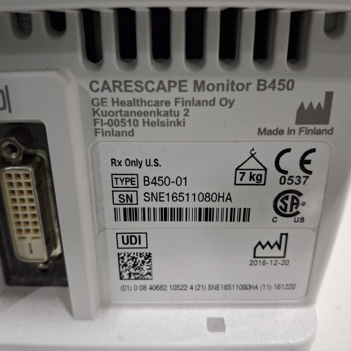 GE Healthcare GE Healthcare Carescape B450 Critical Care Patient Monitor Patient Monitors reLink Medical