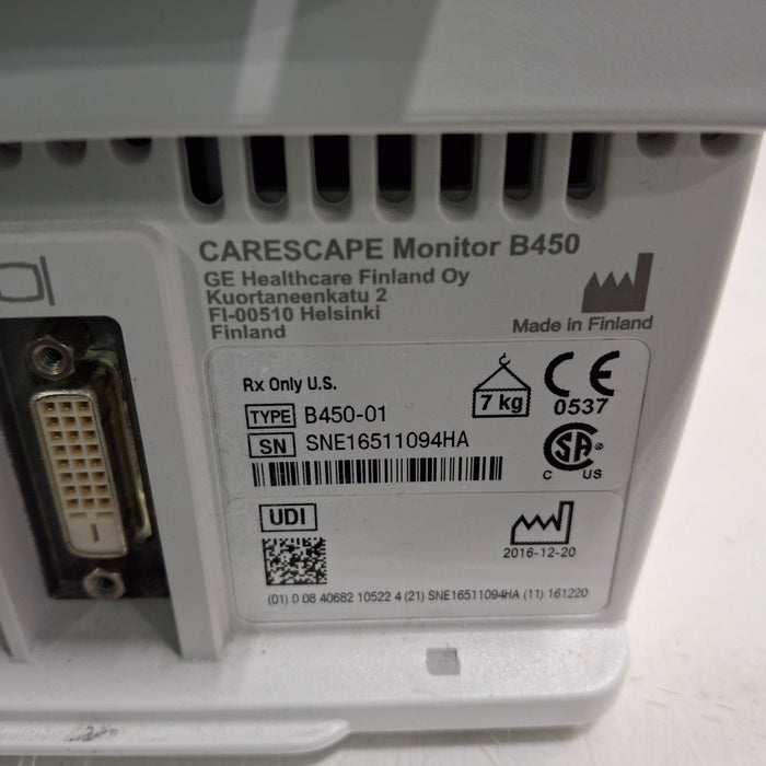 GE Healthcare GE Healthcare Carescape B450 Critical Care Patient Monitor Patient Monitors reLink Medical