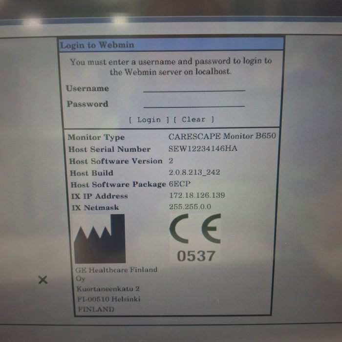 GE Healthcare Carescape B650 Patient Monitor