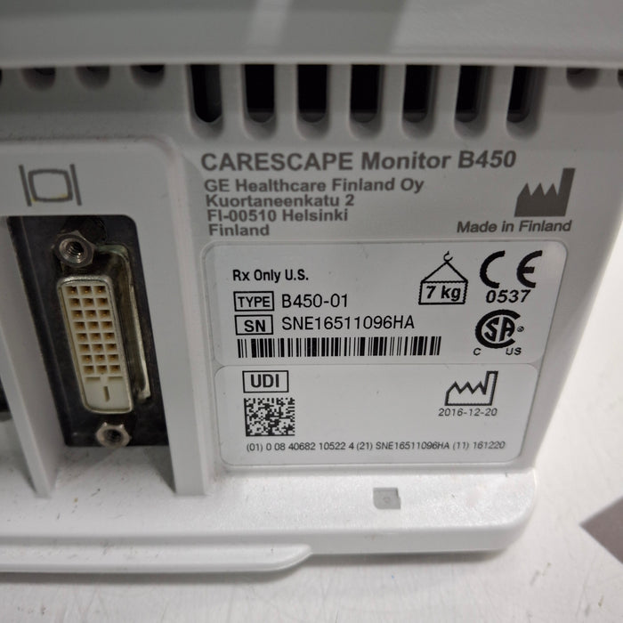 GE Healthcare GE Healthcare Carescape B450 Critical Care Patient Monitor Patient Monitors reLink Medical