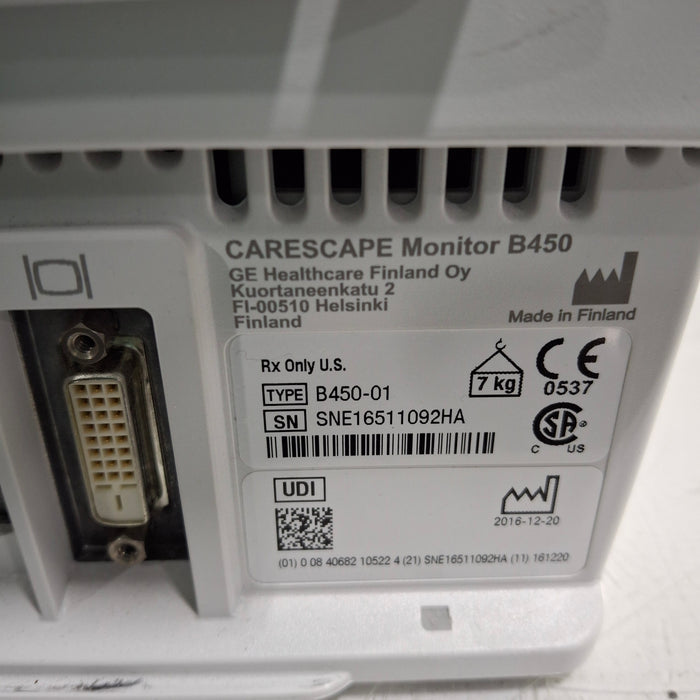 GE Healthcare GE Healthcare Carescape B450 Critical Care Patient Monitor Patient Monitors reLink Medical