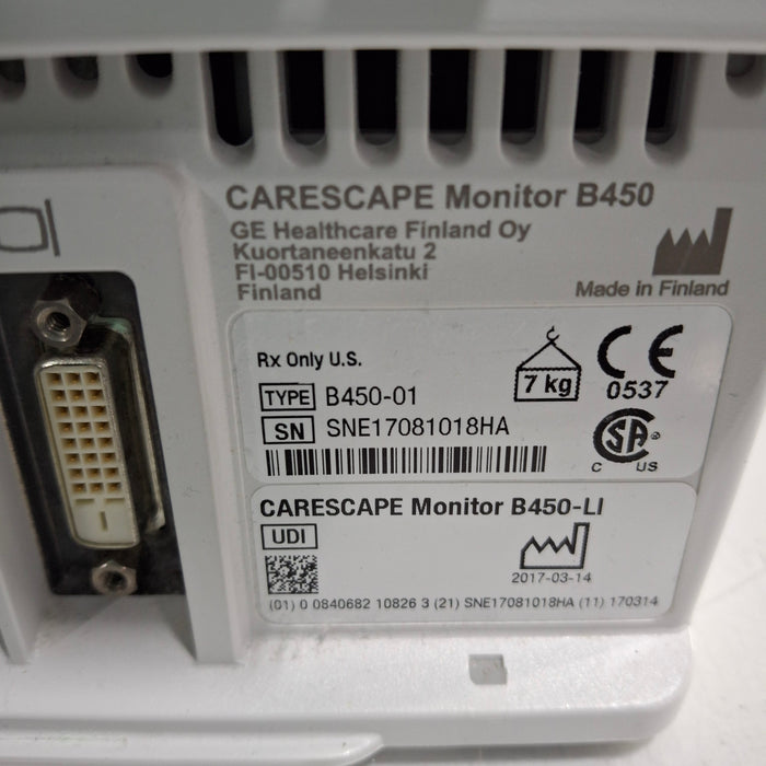 GE Healthcare GE Healthcare Carescape B450 Critical Care Patient Monitor Patient Monitors reLink Medical