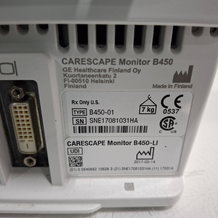 GE Healthcare GE Healthcare Carescape B450 Critical Care Patient Monitor Patient Monitors reLink Medical