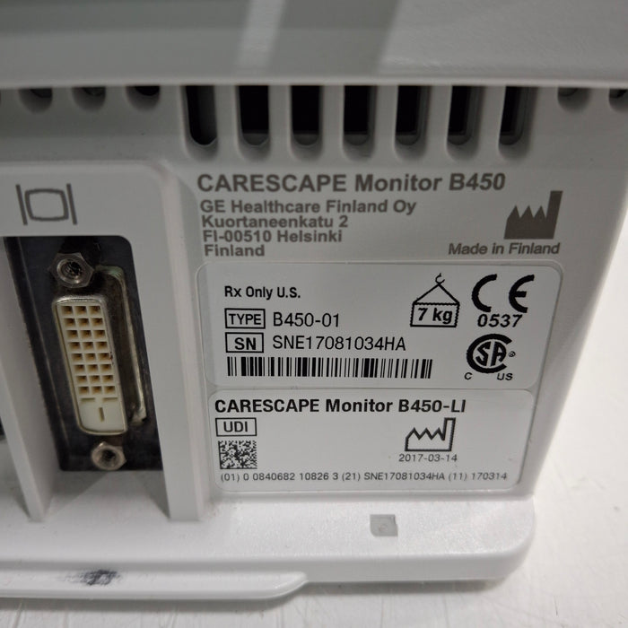 GE Healthcare GE Healthcare Carescape B450 Critical Care Patient Monitor Patient Monitors reLink Medical