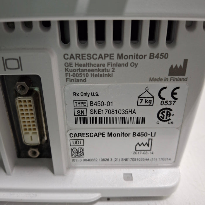 GE Healthcare GE Healthcare Carescape B450 Critical Care Patient Monitor Patient Monitors reLink Medical