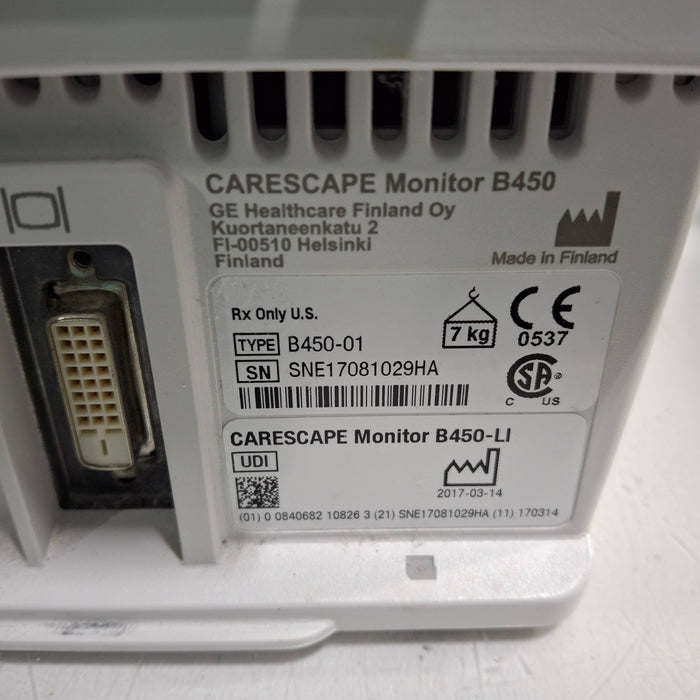 GE Healthcare GE Healthcare Carescape B450 Critical Care Patient Monitor Patient Monitors reLink Medical