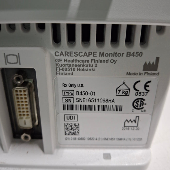 GE Healthcare GE Healthcare Carescape B450 Critical Care Patient Monitor Patient Monitors reLink Medical