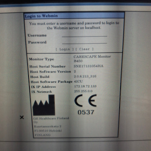 GE Healthcare GE Healthcare Carescape B450 Critical Care Patient Monitor Patient Monitors reLink Medical