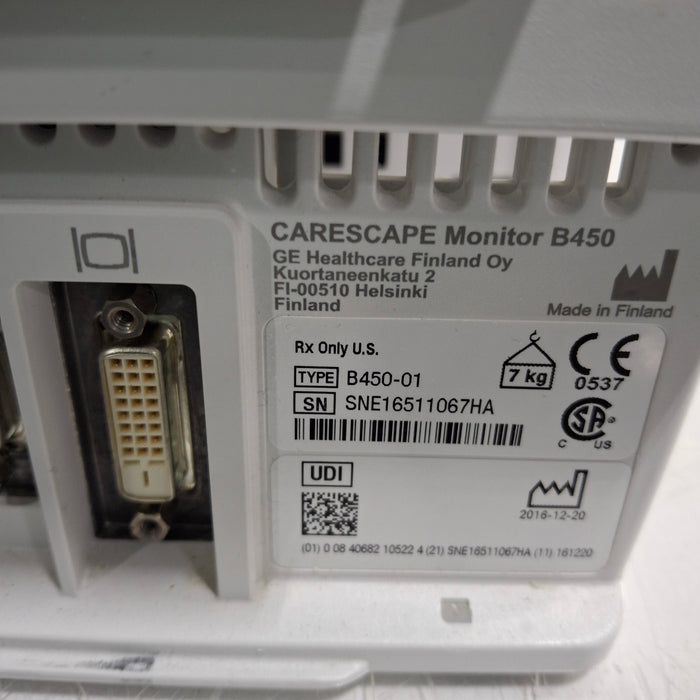 GE Healthcare GE Healthcare Carescape B450 Critical Care Patient Monitor Patient Monitors reLink Medical