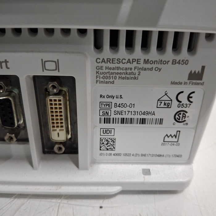 GE Healthcare GE Healthcare Carescape B450 Critical Care Patient Monitor Patient Monitors reLink Medical