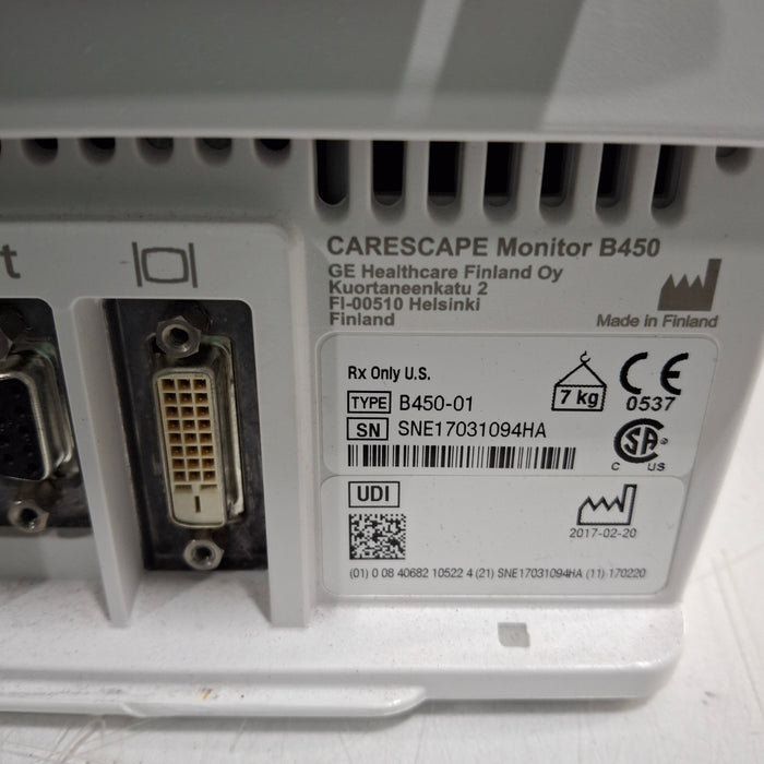 GE Healthcare GE Healthcare Carescape B450 Critical Care Patient Monitor Patient Monitors reLink Medical