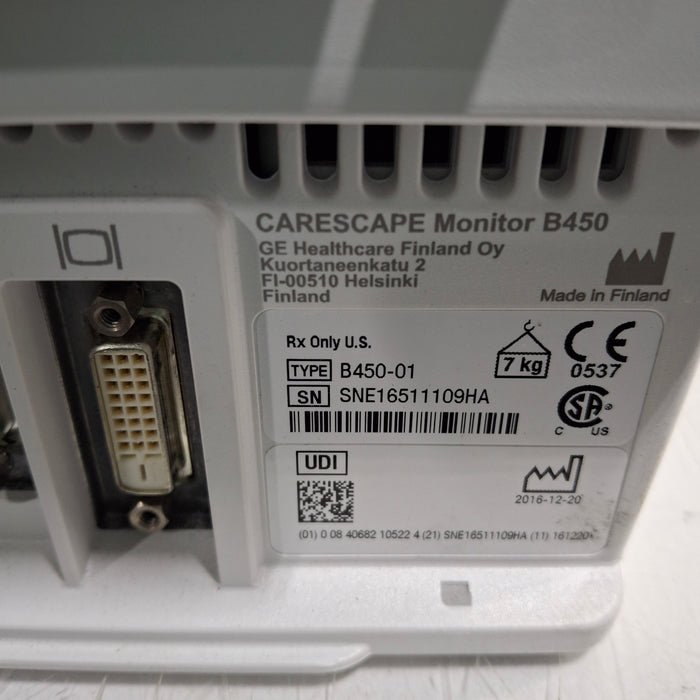 GE Healthcare Carescape B450 Patient Monitor