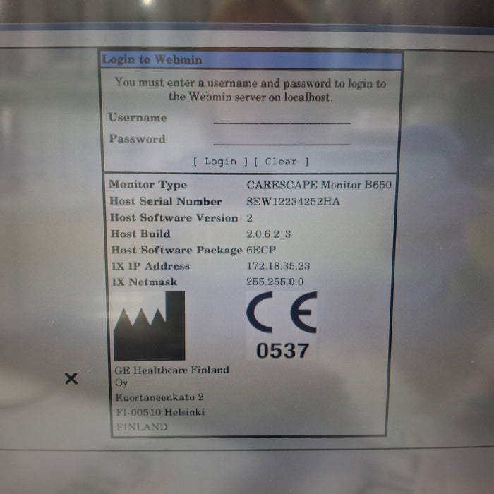 GE Healthcare Carescape B650 Patient Monitor