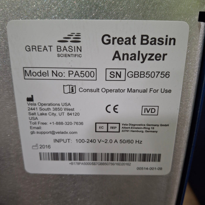 Great Basin Scientific PA500 Benchtop Portrait Analyzer