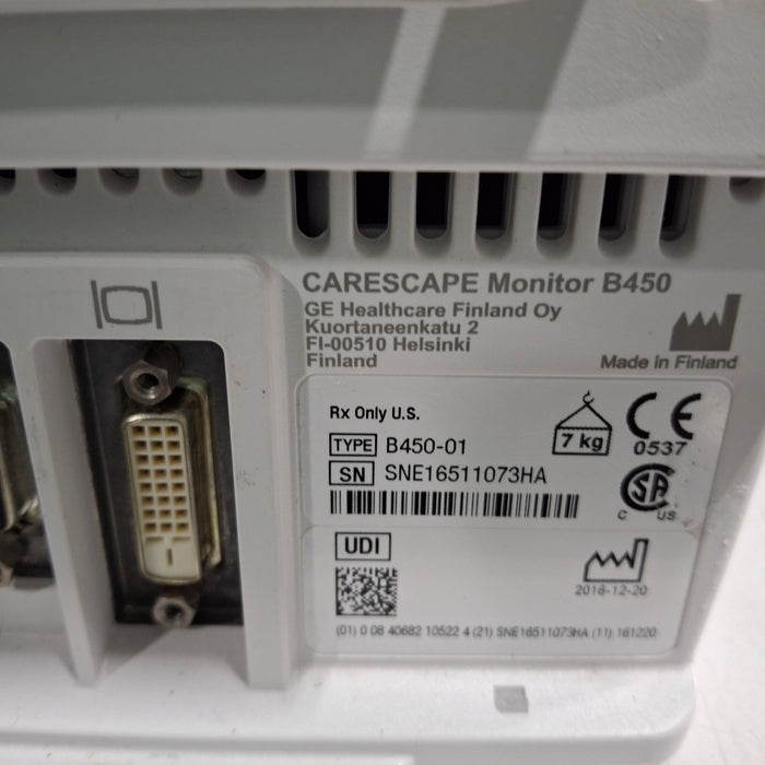 GE Healthcare GE Healthcare Carescape B450 Critical Care Patient Monitor Patient Monitors reLink Medical