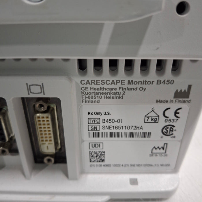 GE Healthcare GE Healthcare Carescape B450 Critical Care Patient Monitor Patient Monitors reLink Medical