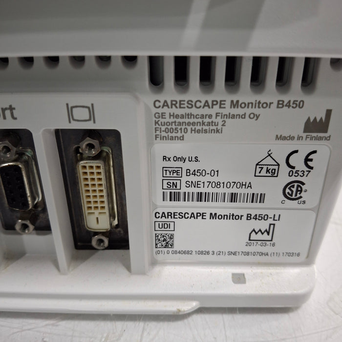 GE Healthcare GE Healthcare Carescape B450 Critical Care Patient Monitor Patient Monitors reLink Medical