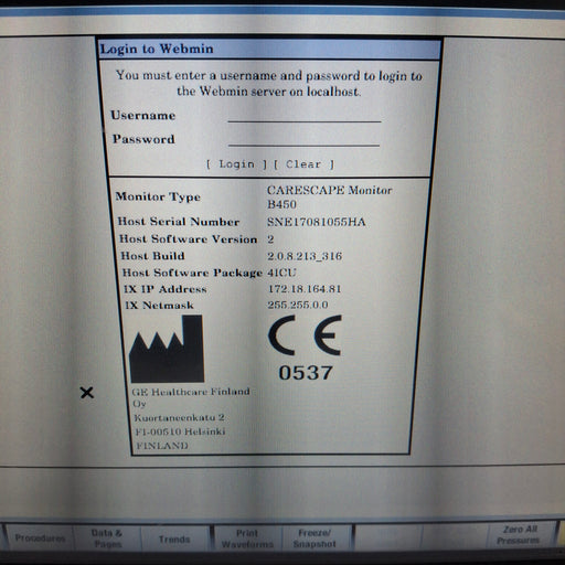 GE Healthcare GE Healthcare Carescape B450 Critical Care Patient Monitor Patient Monitors reLink Medical