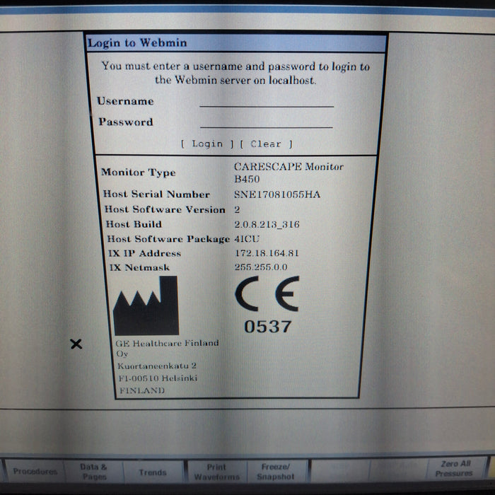 GE Healthcare GE Healthcare Carescape B450 Critical Care Patient Monitor Patient Monitors reLink Medical