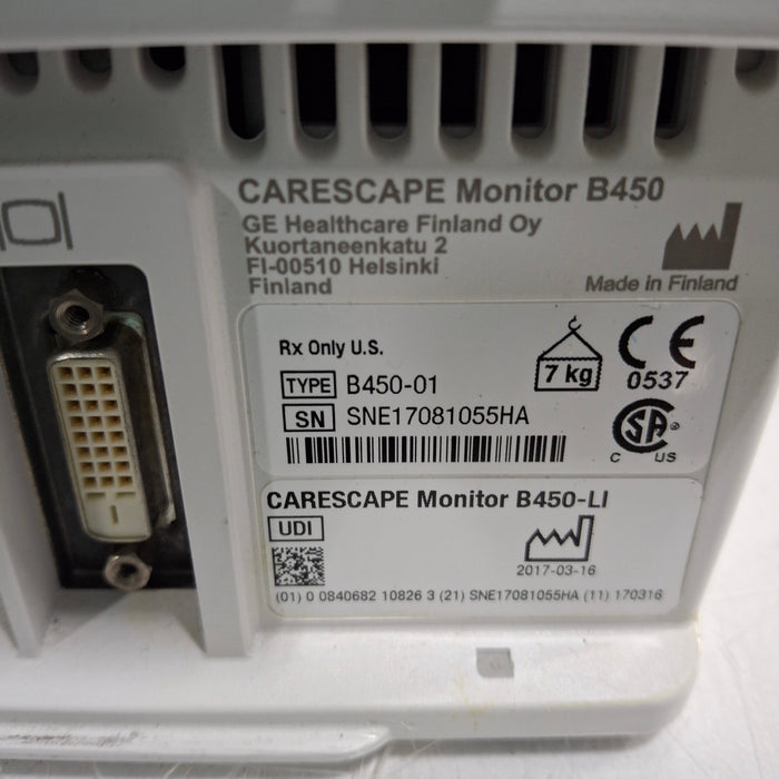 GE Healthcare GE Healthcare Carescape B450 Critical Care Patient Monitor Patient Monitors reLink Medical